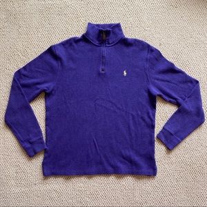 POLO RALPH LAUREN HALF ZIP SWEATER / PURPLE